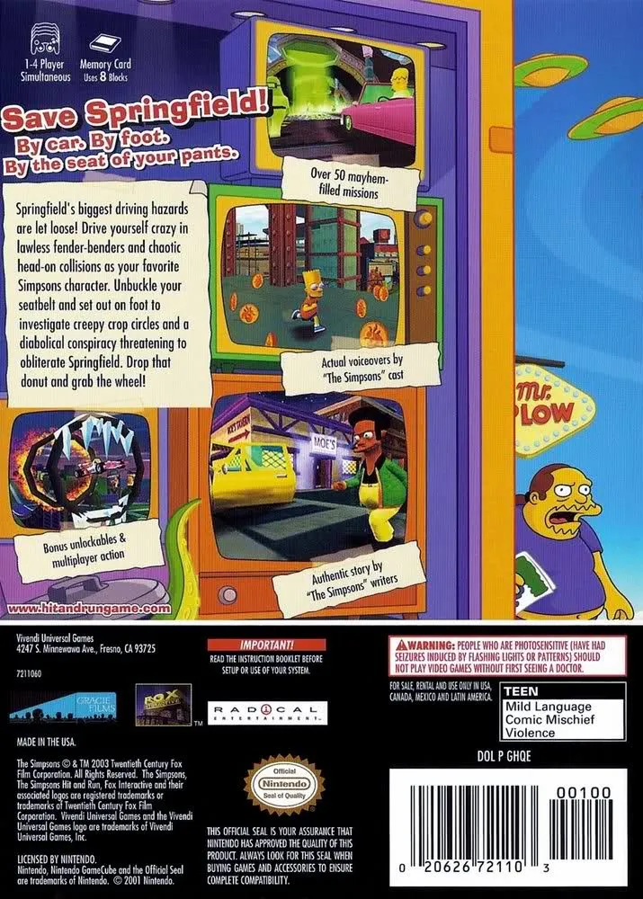 The Simpsons: Hit & Run box back