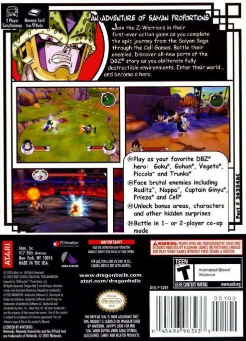 Dragon Ball Z: Sagas box back