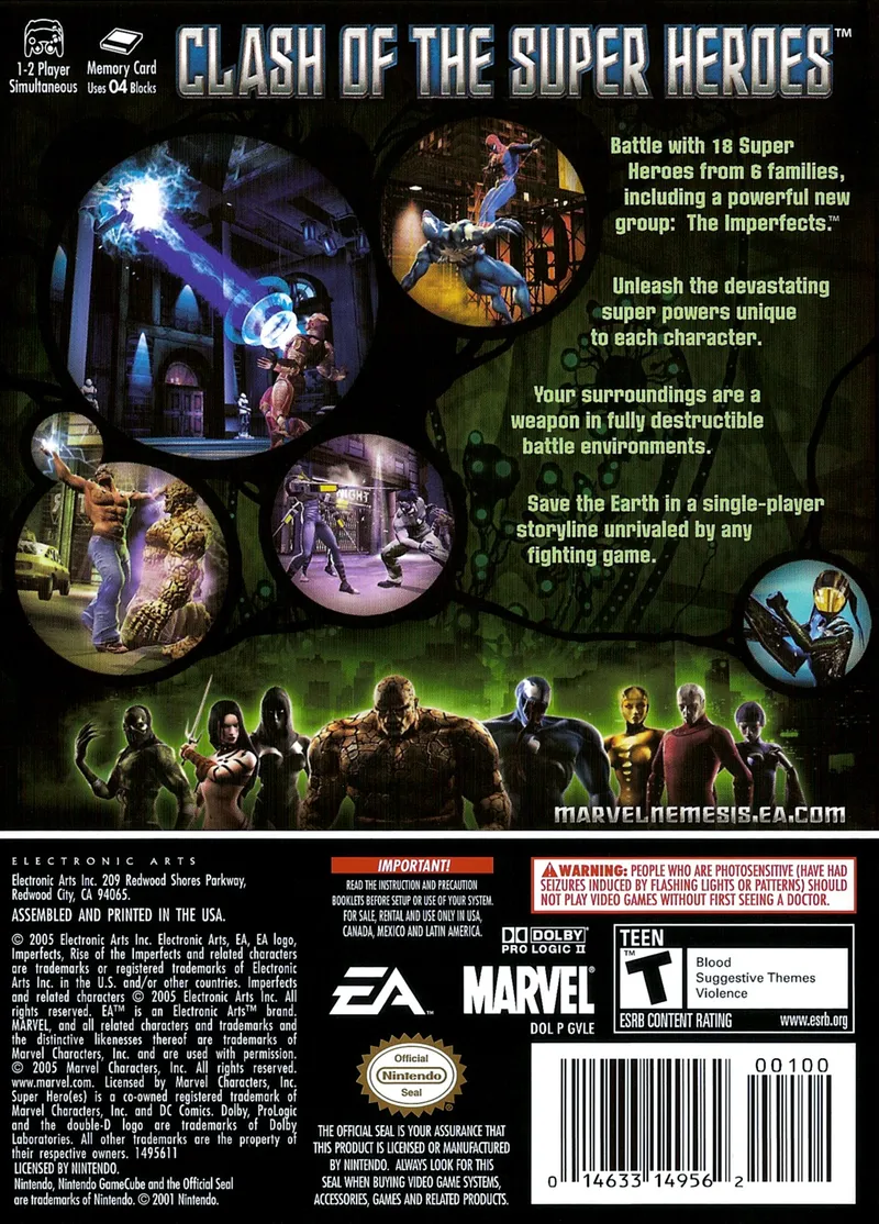 Marvel Nemesis: Rise of the Imperfects box back