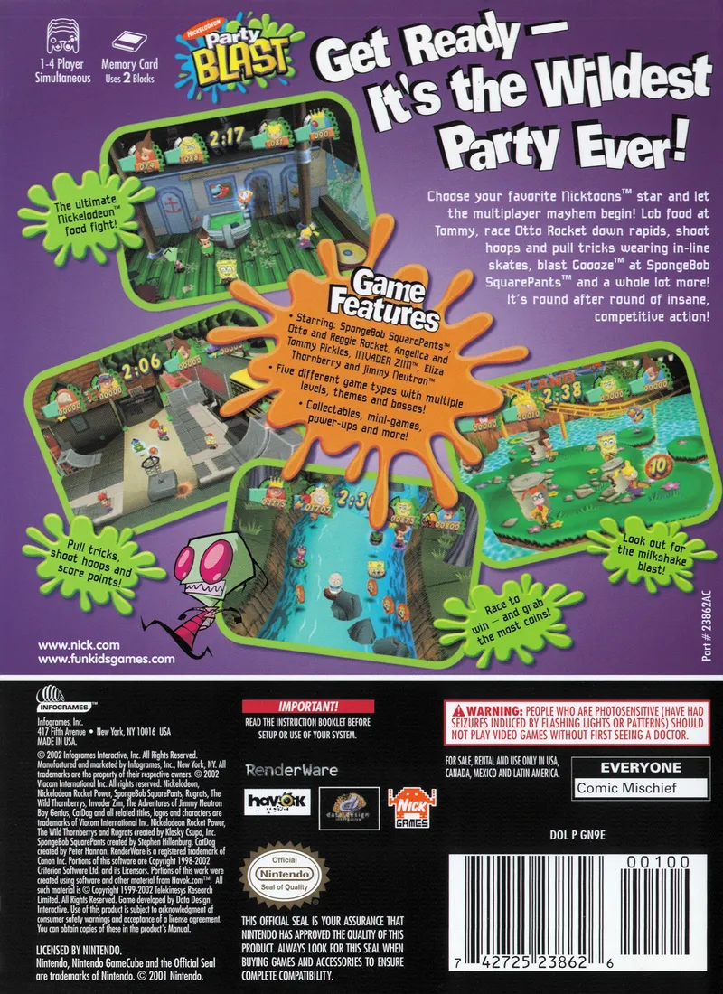 Nickelodeon Party Blast box back