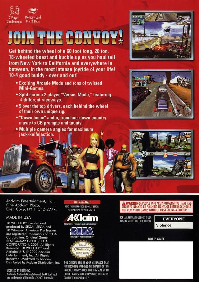 18 Wheeler: American Pro Trucker box back