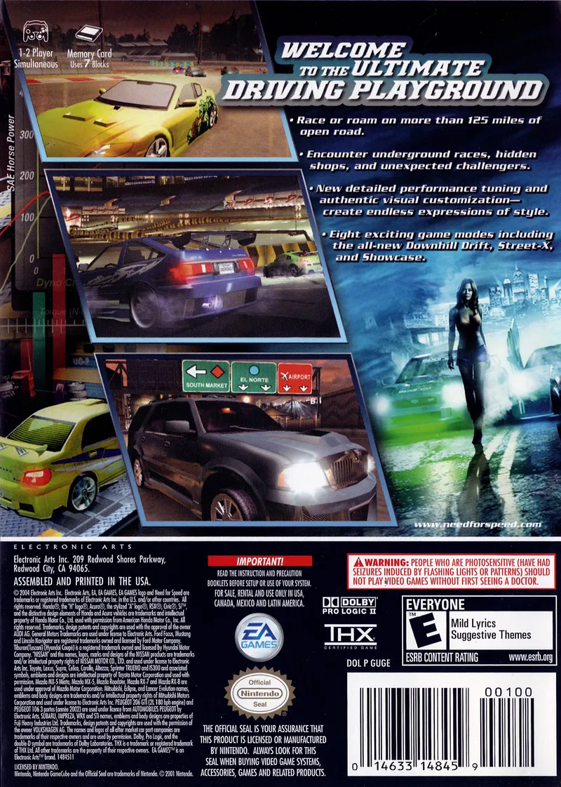 Need for Speed: Underground 2 box back