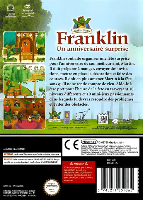 Franklin: A Birthday Surprise box back