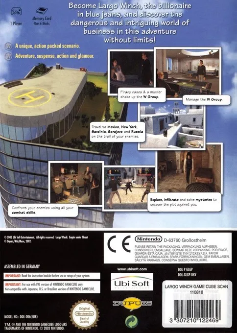 Largo Winch: Empire Under Threat box back