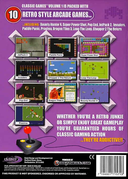 Maxplay Classic Games: Volume 1 box back