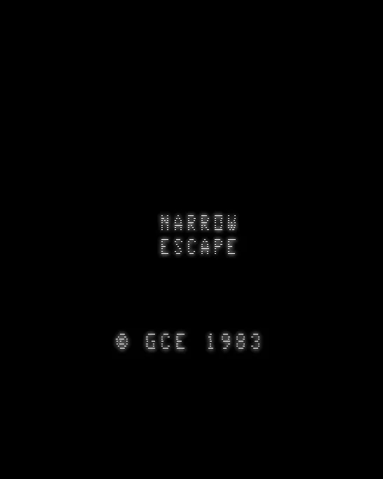 3D Narrow Escape title screen