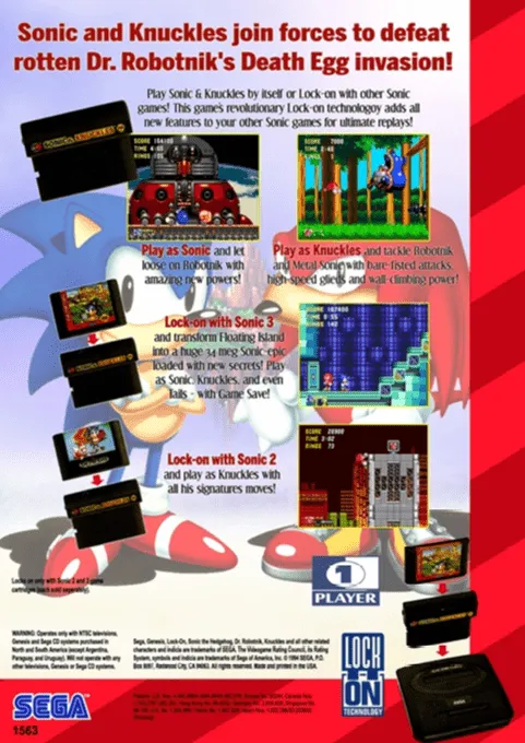 Knuckles the Echidna in Sonic the Hedgehog 2 box back