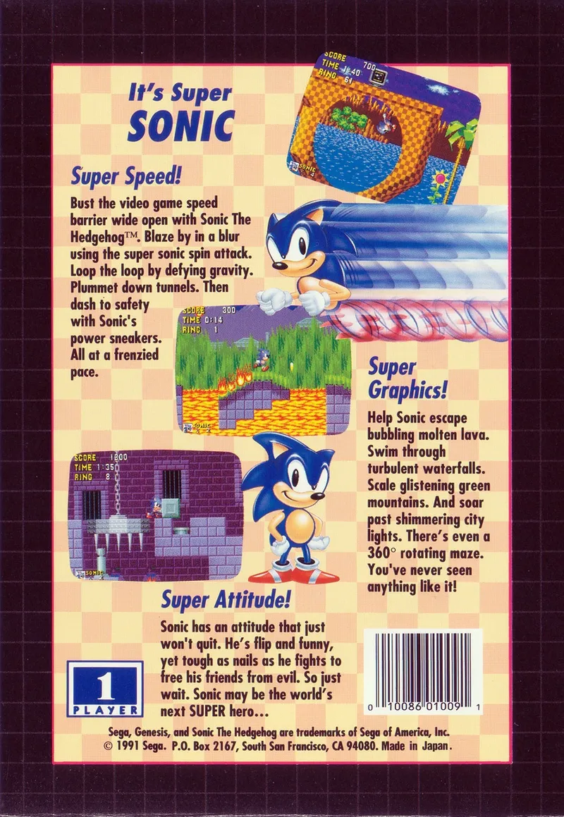 Sonic the Hedgehog box back