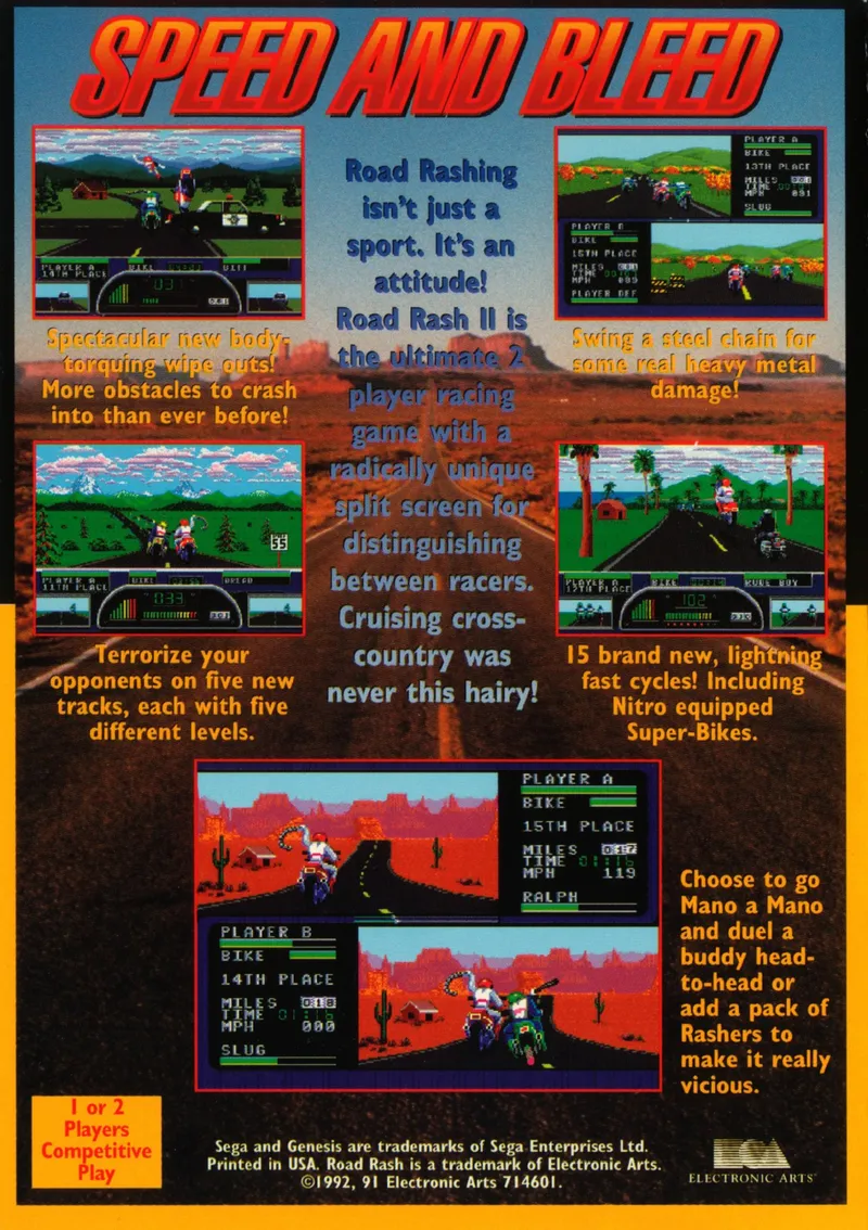 Road Rash II box back
