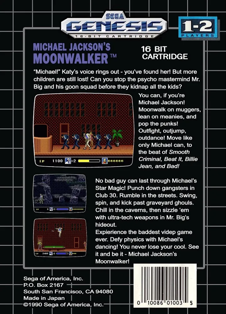 Michael Jackson's Moonwalker box back