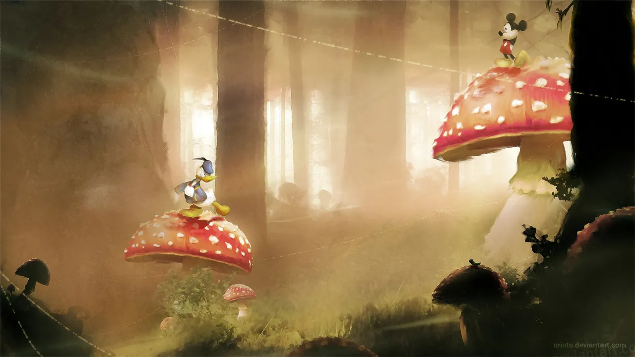 Backdrop artwork for World of Illusion Starring Mickey Mouse and Donald Duck
