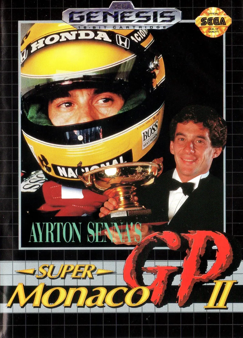 Ayrton Senna's Super Monaco GP II box art