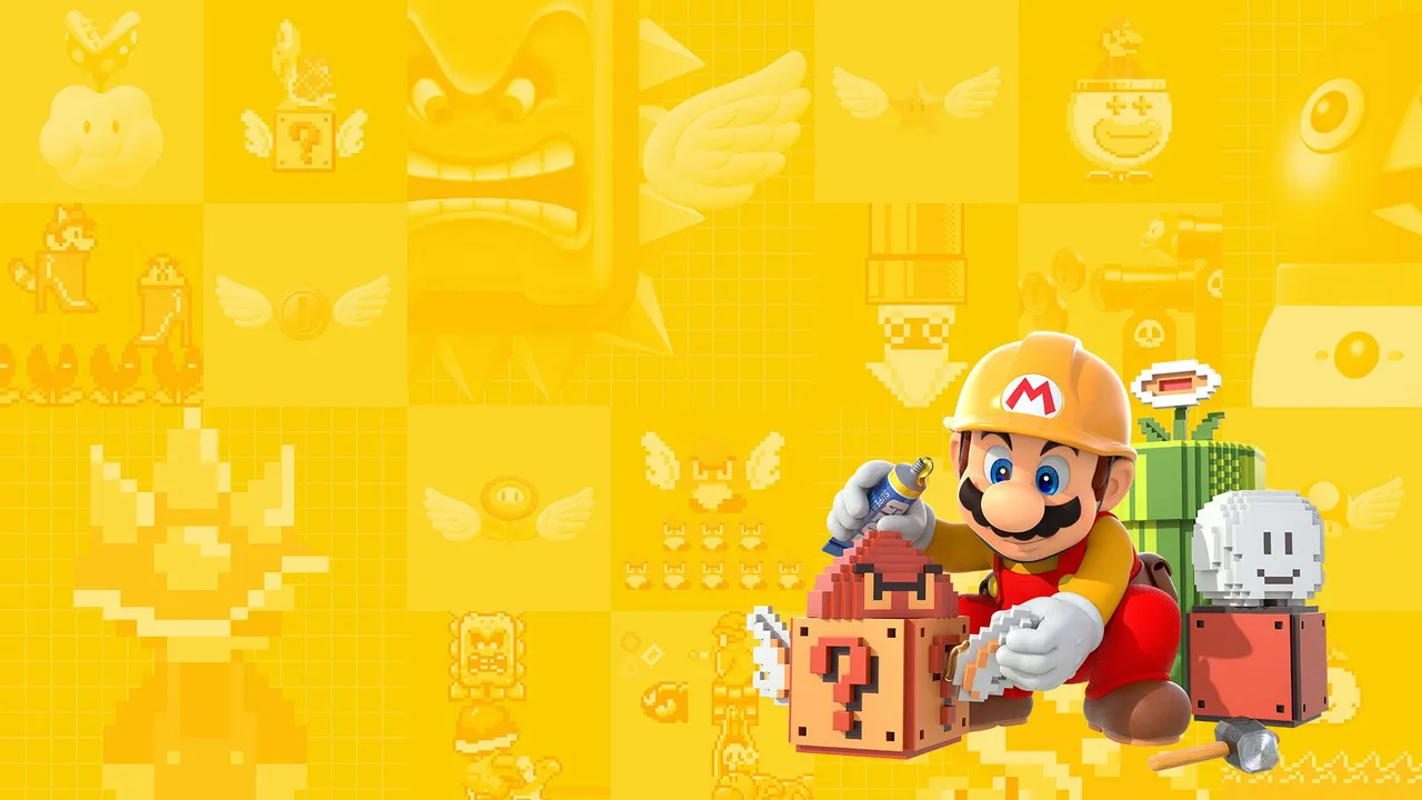 Backdrop artwork for Super Mario Bros.