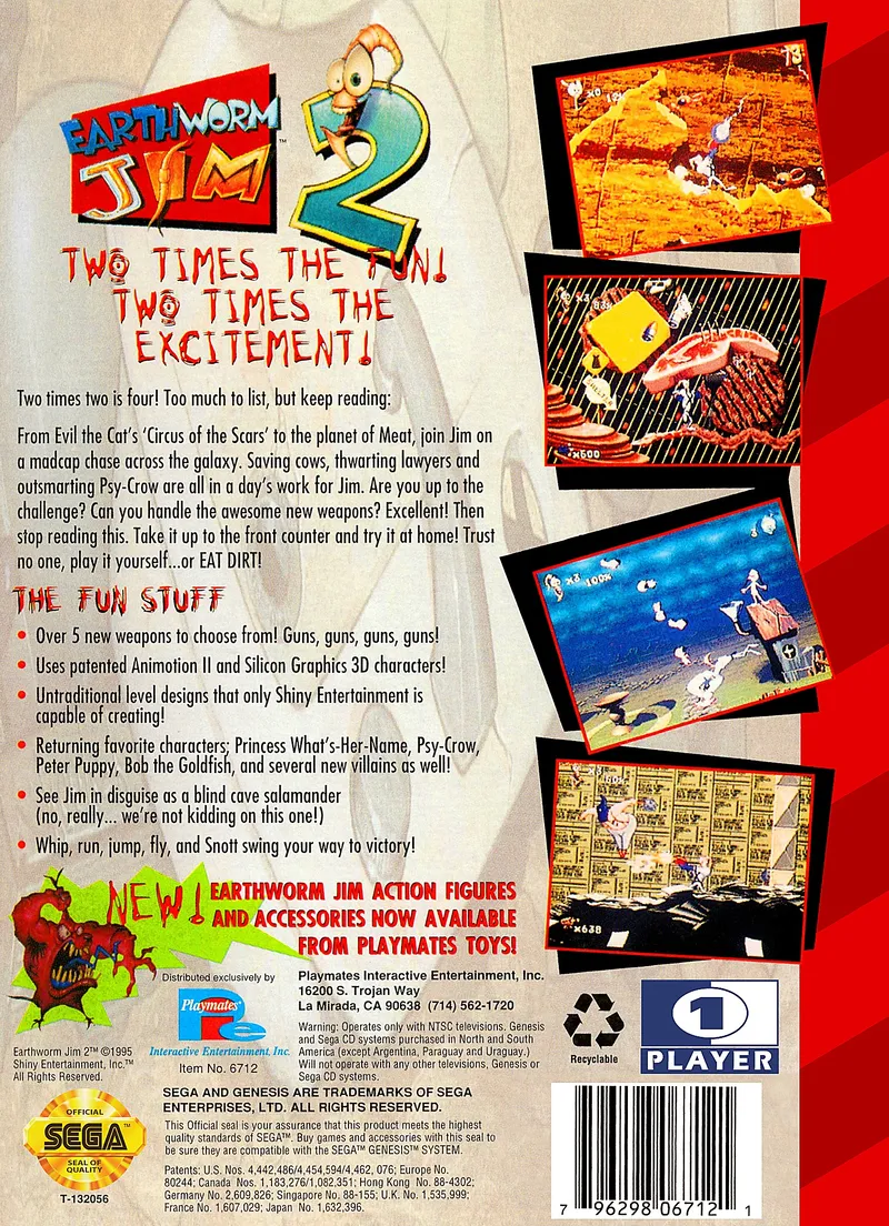 Earthworm Jim 2 box back