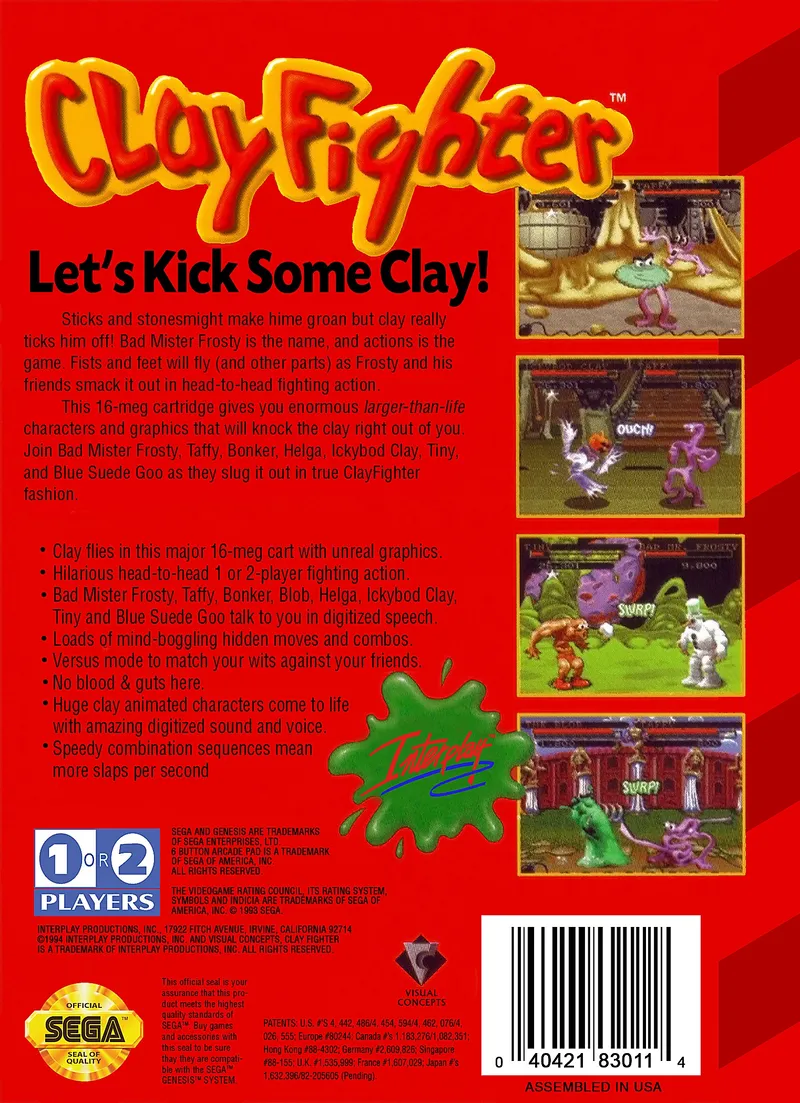 Clay Fighter box back