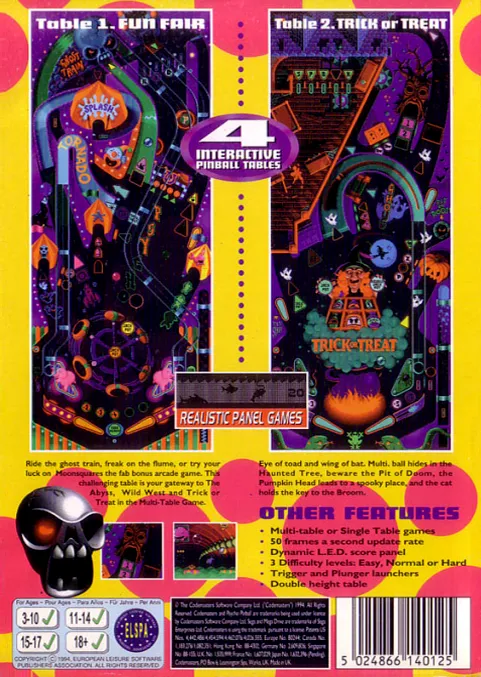 Psycho Pinball box back