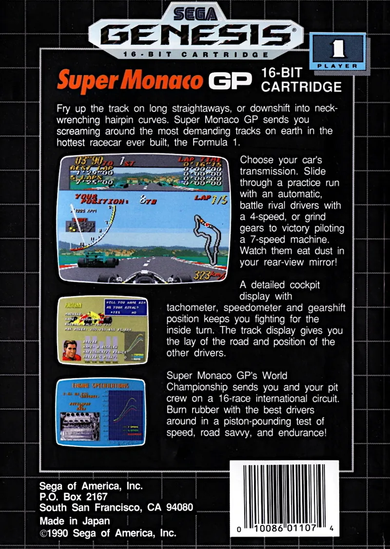 Super Monaco GP box back