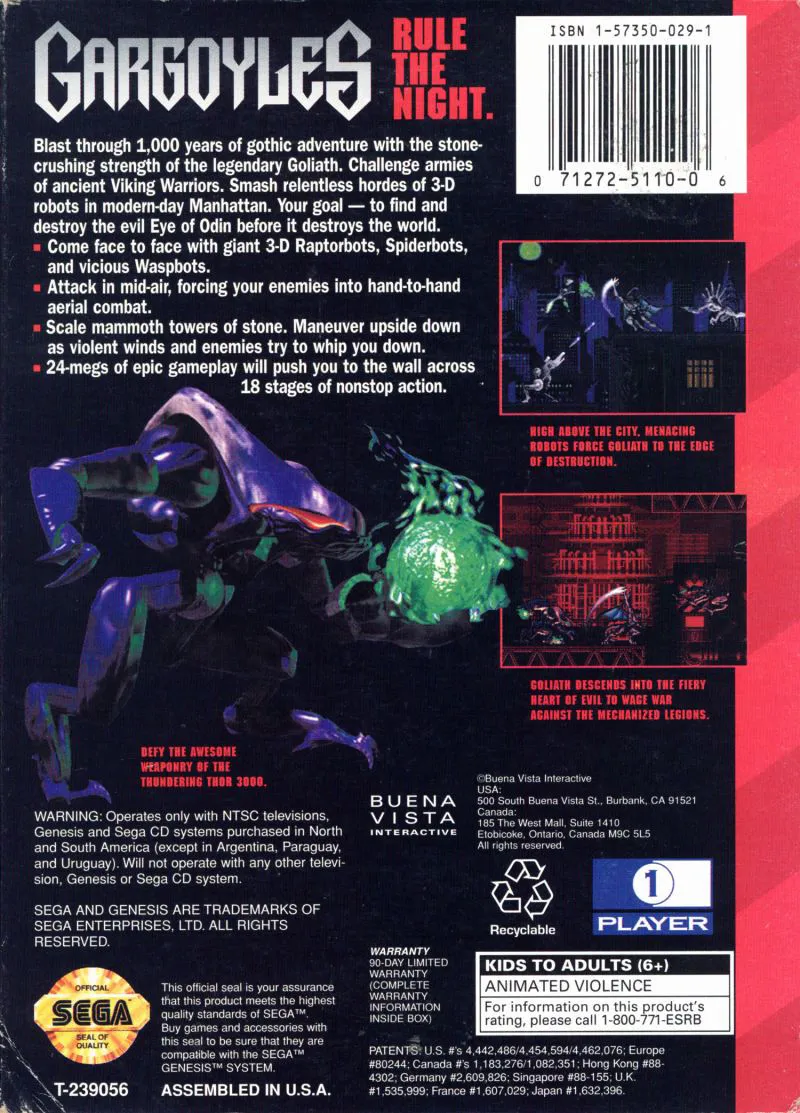 Gargoyles box back
