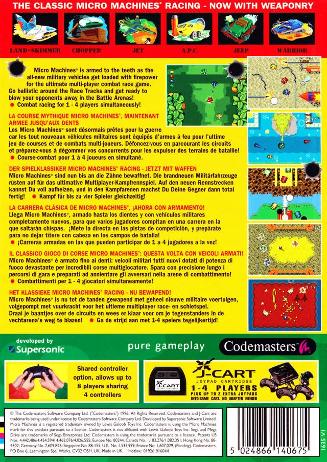 Micro Machines Military: It's A Blast! box back