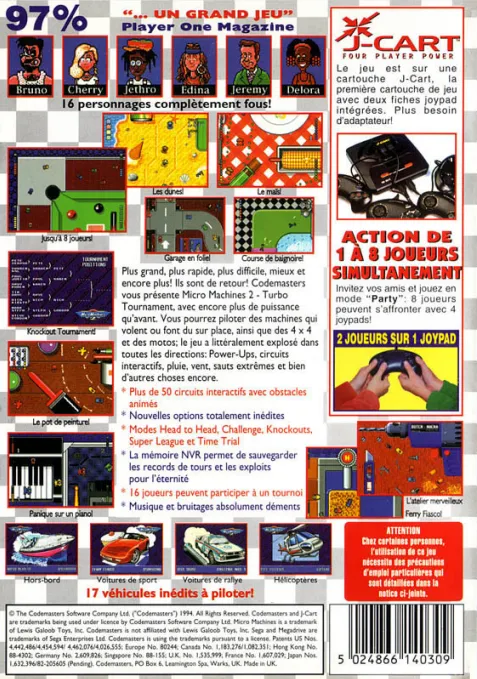 Micro Machines 2: Turbo Tournament box back