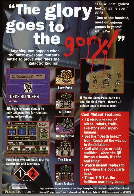 Mutant League Football box back