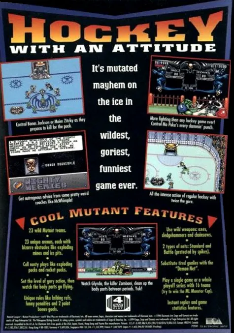 Mutant League Hockey box back