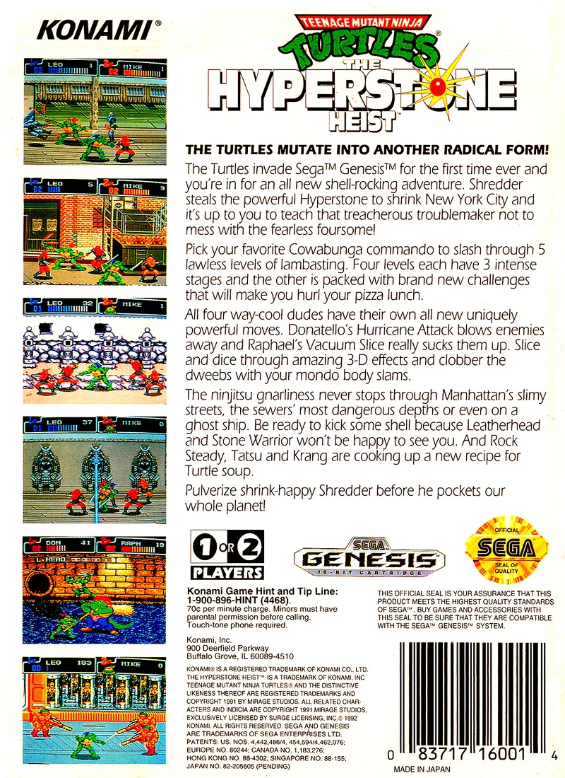 Teenage Mutant Ninja Turtles: The Hyperstone Heist box back