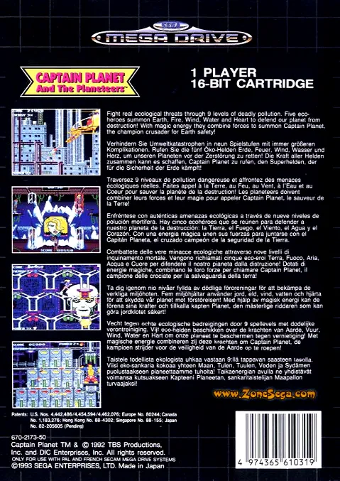 Captain Planet and the Planeteers box back