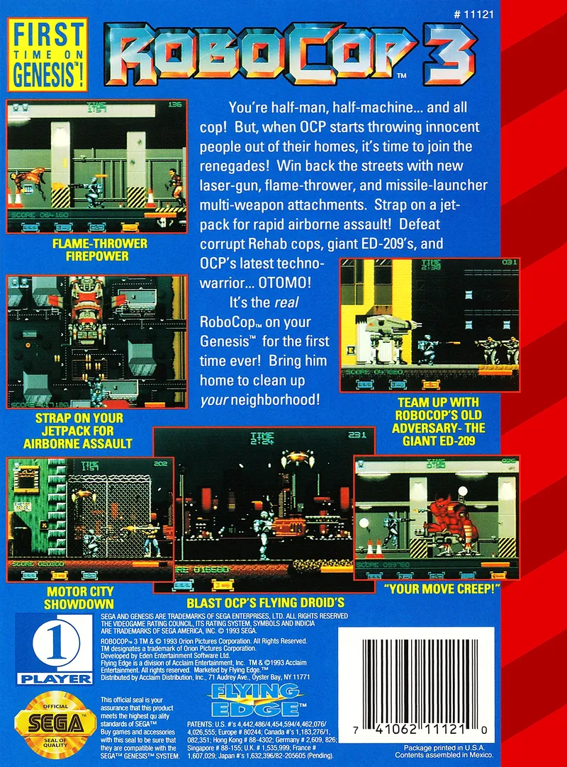 RoboCop 3 box back