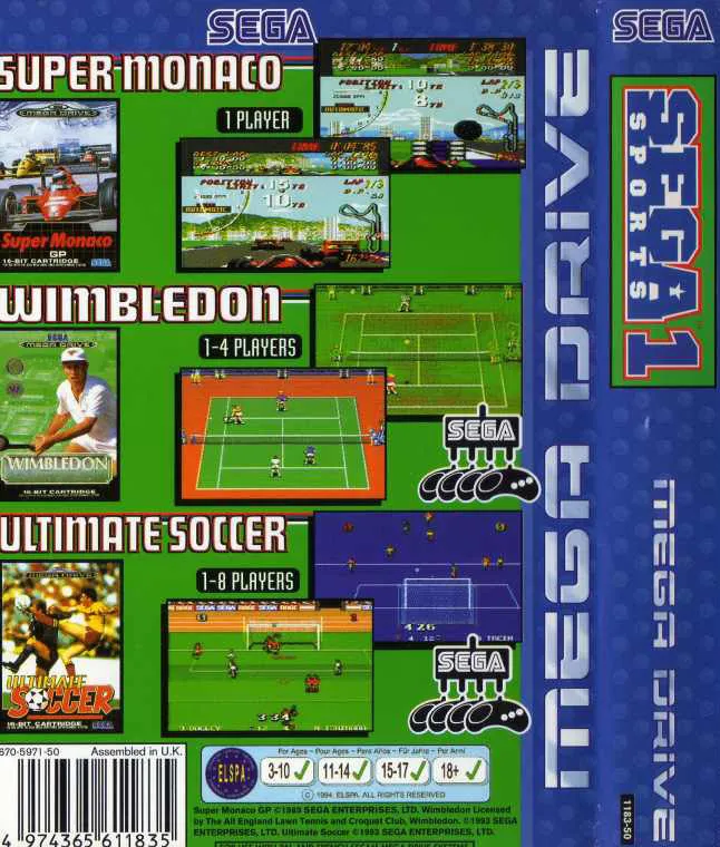 Sega Sports 1 box back