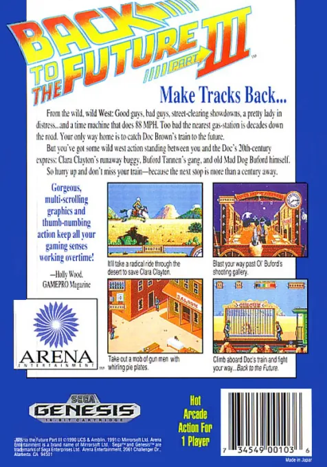 Back to the Future Part III box back