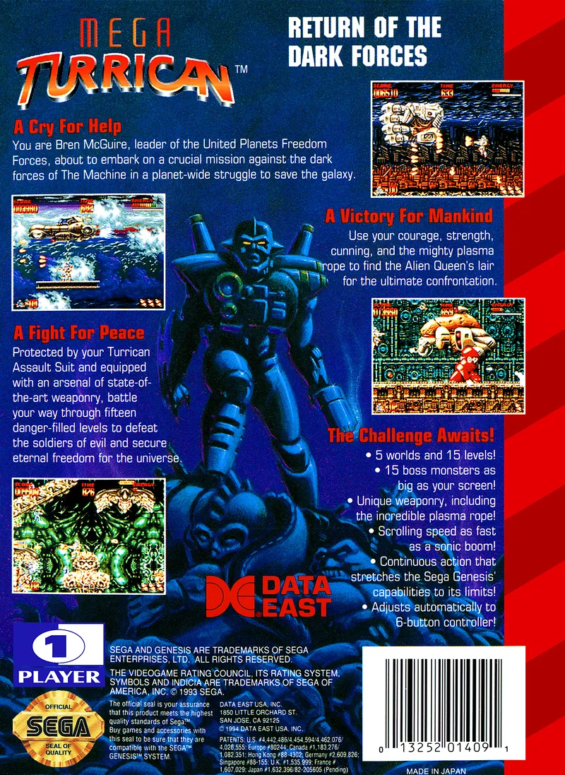 Mega Turrican box back