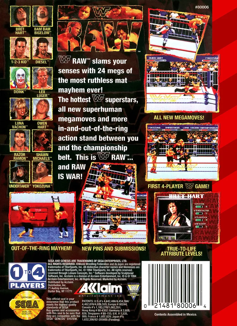 WWF Raw box back