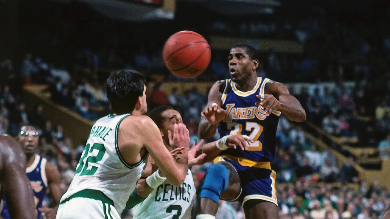 Backdrop artwork for Lakers versus Celtics and the NBA Playoffs