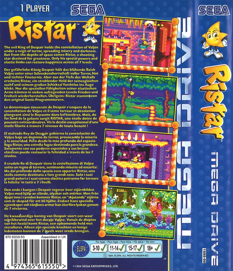 Ristar box back