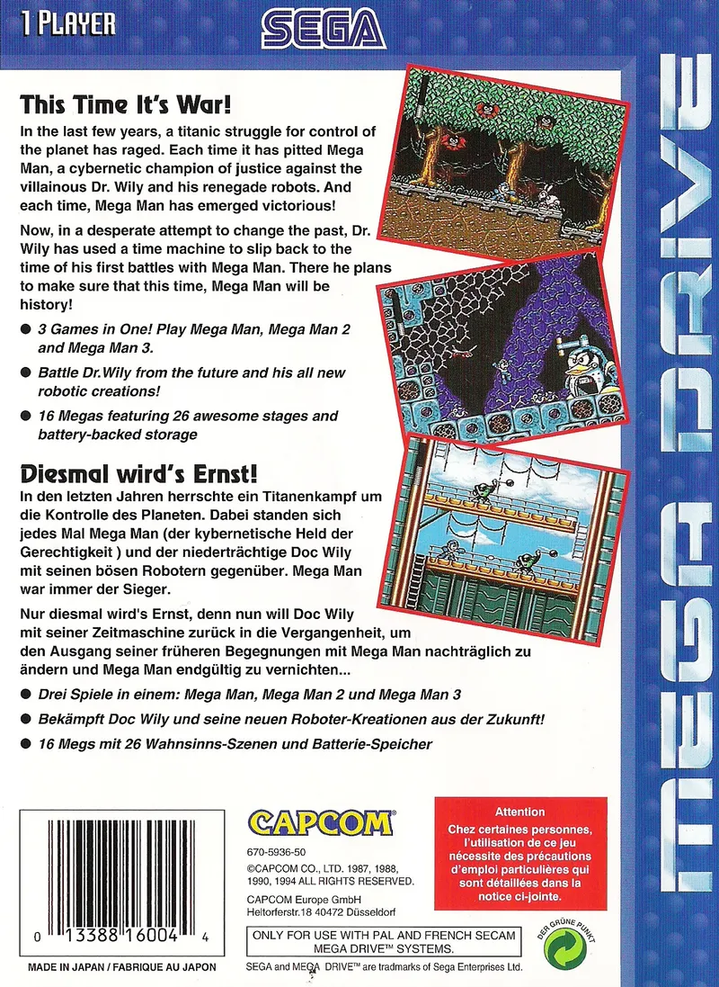Mega Man: The Wily Wars box back