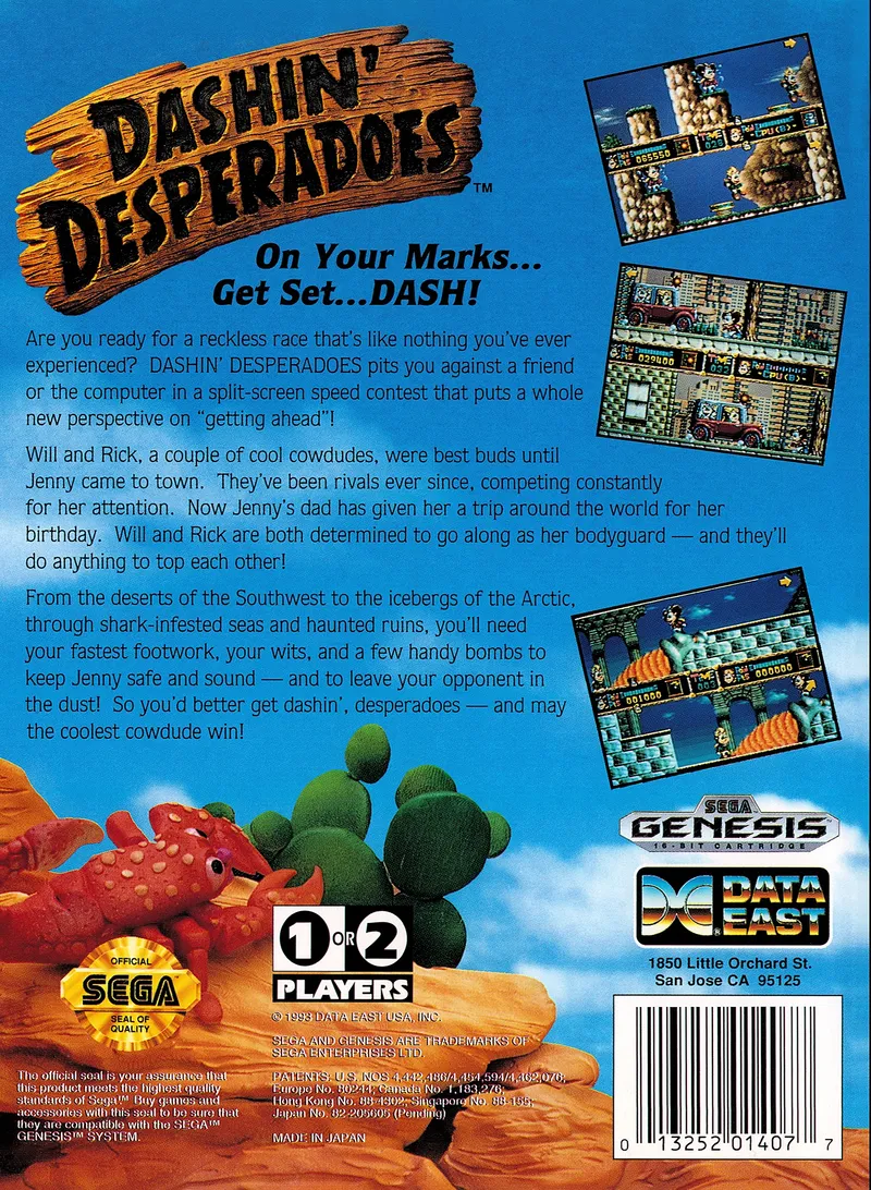 Dashin' Desperadoes box back