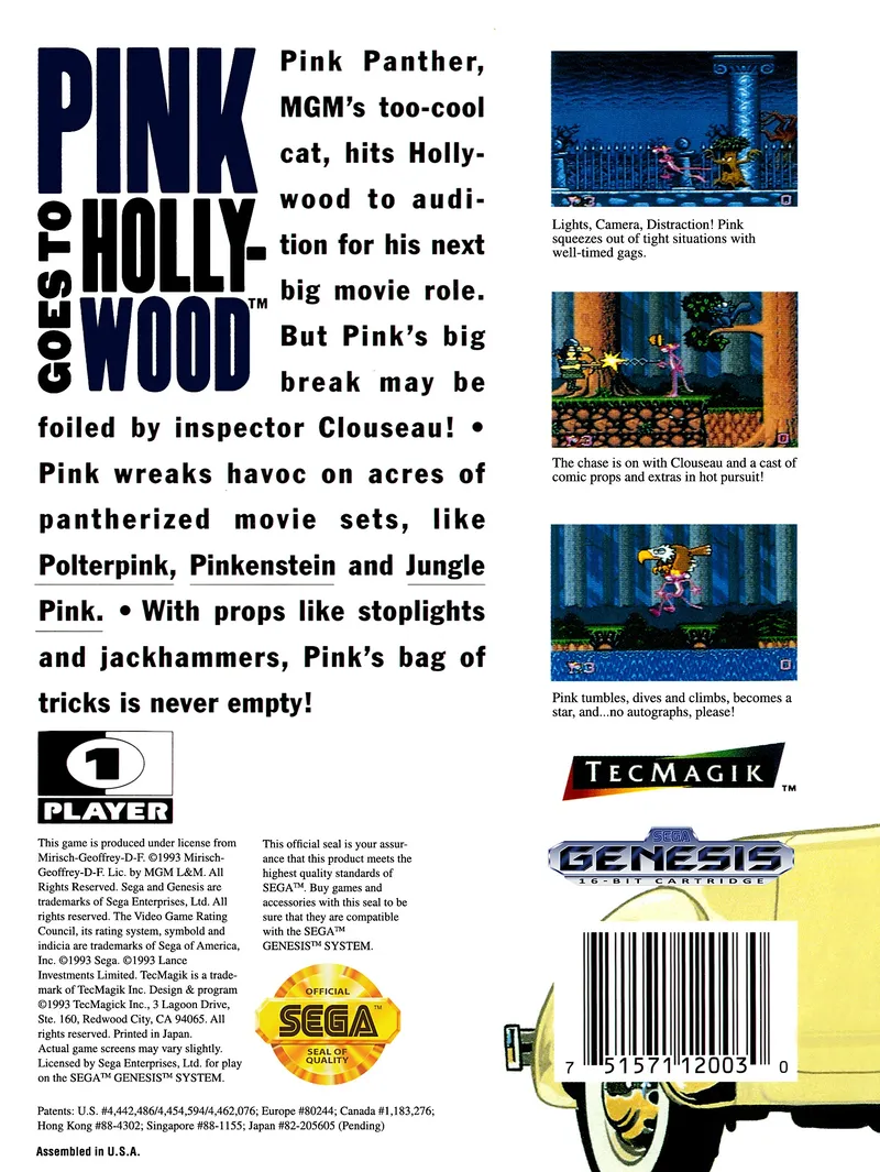 Pink Goes to Hollywood box back