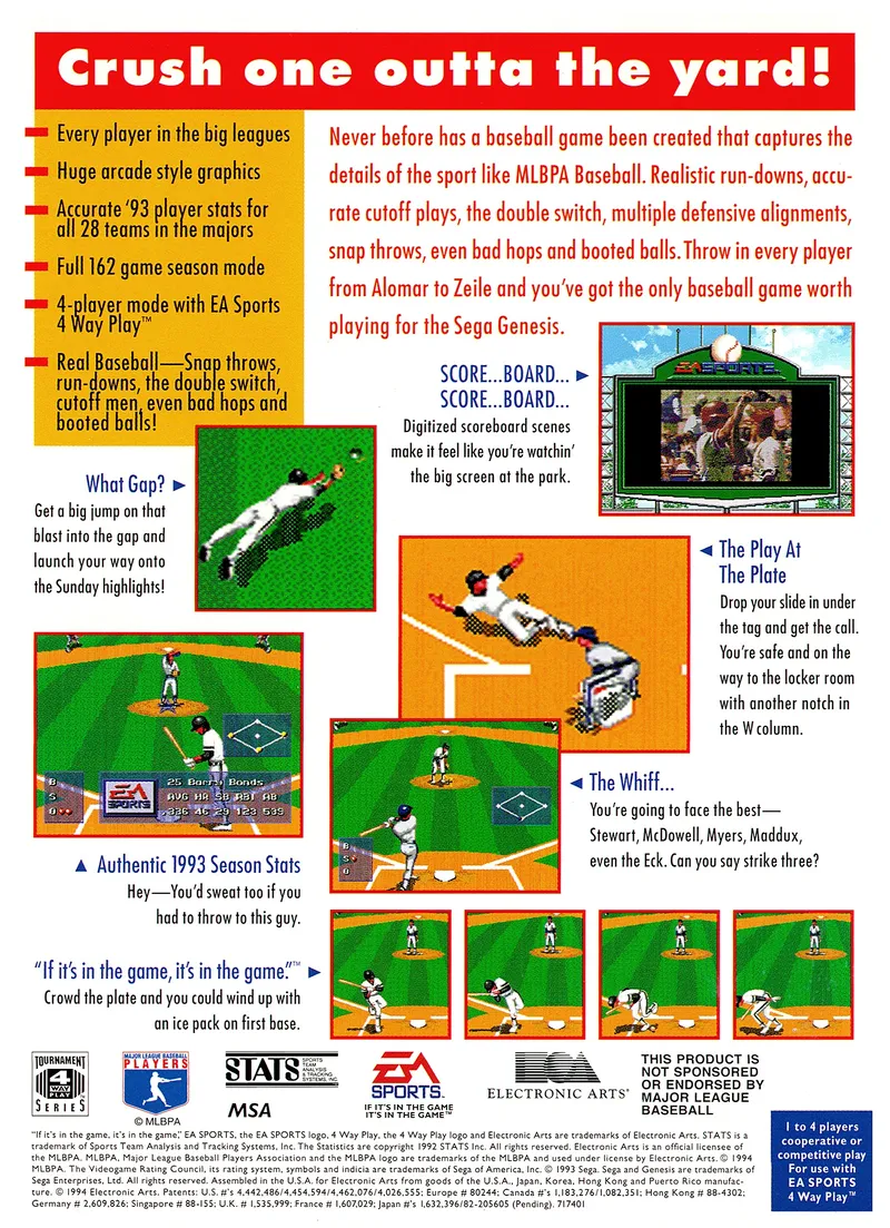 MLBPA Baseball box back