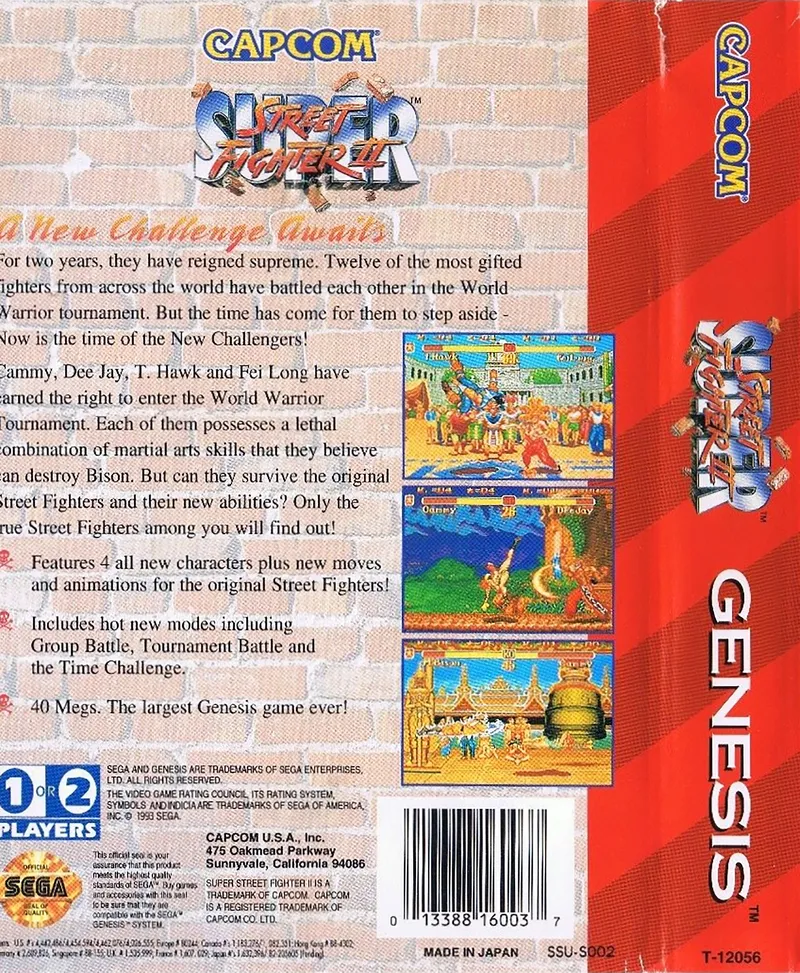 Super Street Fighter II box back