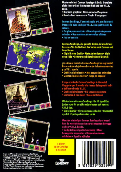 Where In The World Is Carmen Sandiego? box back