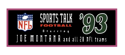 NFL Sports Talk Football '93 Starring Joe Montana logo