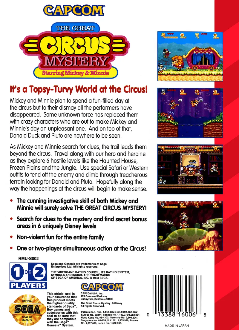 The Great Circus Mystery Starring Mickey & Minnie box back