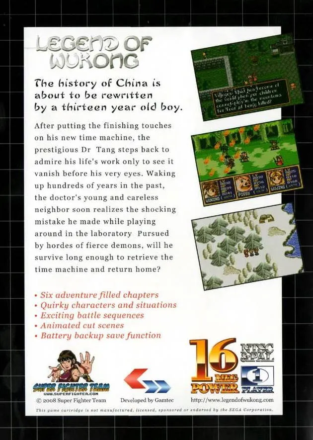 Legend of Wukong box back
