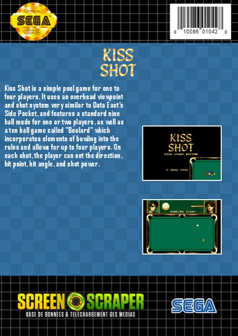 Kiss Shot box back