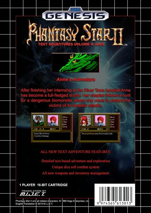 Phantasy Star II: Anne's Adventure box back