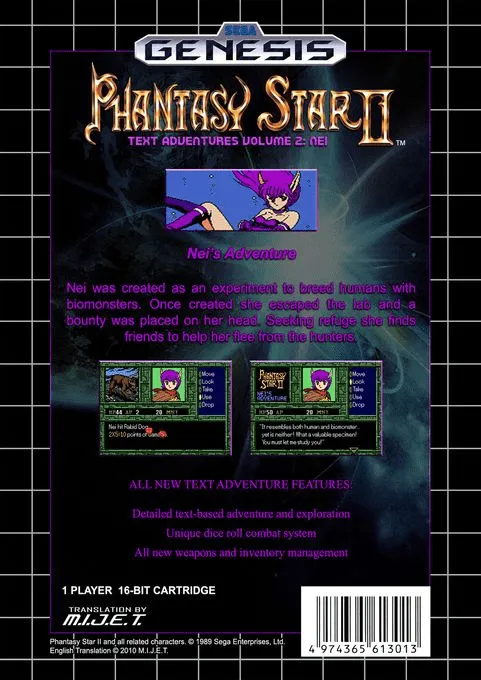 Phantasy Star II: Nei's Adventure box back