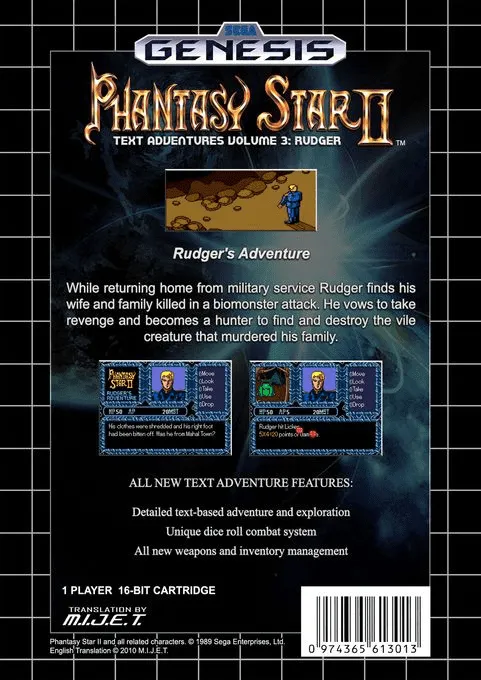 Phantasy Star II: Rudger's Adventure box back