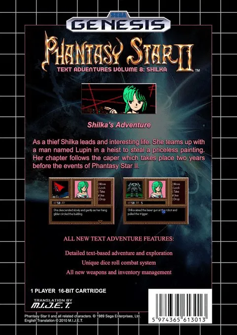 Phantasy Star II: Shilka's Adventure box back