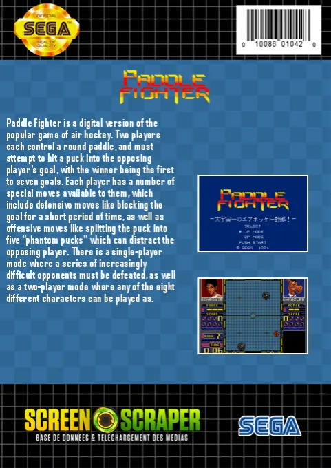 Paddle Fighter box back